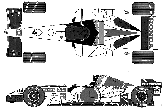 BAR007 JapaneseGP (2000) - Хонда - чертежи, габариты, рисунки автомобиля