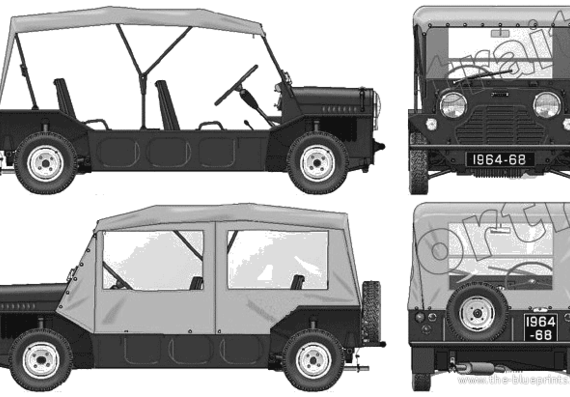BMC Mini Moke (1964) - Разные автомобили - чертежи, габариты, рисунки автомобиля
