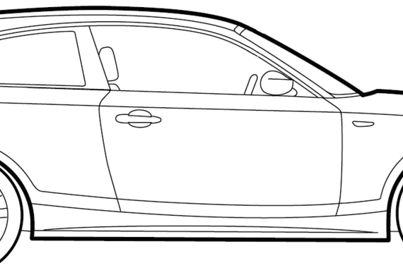 BMW 1-Series 3-Door (E81) (2008) - БМВ - чертежи, габариты, рисунки автомобиля