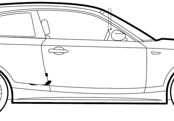 BMW 1-Series 3-Door (E81) (2009) - БМВ - чертежи, габариты, рисунки автомобиля