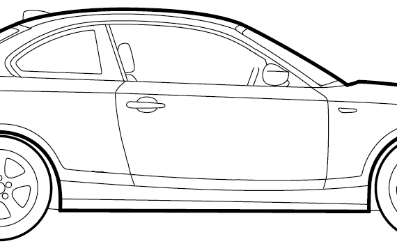 BMW 1-Series Coupe (E82) (2009) - БМВ - чертежи, габариты, рисунки автомобиля