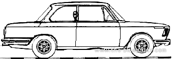 BMW 1602 L (1975) - БМВ - чертежи, габариты, рисунки автомобиля