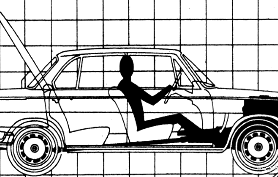 BMW 1800 (1969) - БМВ - чертежи, габариты, рисунки автомобиля