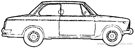 BMW 2002 (1972) - БМВ - чертежи, габариты, рисунки автомобиля