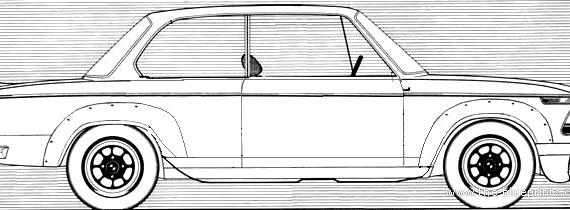 BMW 2002 Turbo (1972) - БМВ - чертежи, габариты, рисунки автомобиля