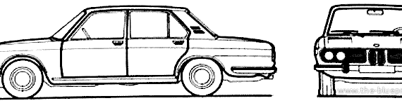 BMW 2500 (1973) - БМВ - чертежи, габариты, рисунки автомобиля