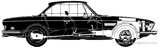 BMW 2800CS (1970) - БМВ - чертежи, габариты, рисунки автомобиля