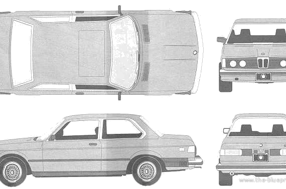 BMW 3-Series 320i (E21) (1980) - БМВ - чертежи, габариты, рисунки автомобиля