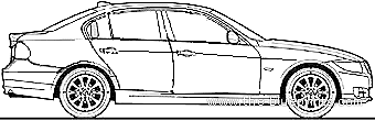 BMW 3-Series 330d (E90) (2008) - БМВ - чертежи, габариты, рисунки автомобиля