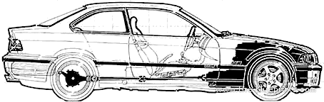 BMW 3-Series Coupe (E36) (1995) - БМВ - чертежи, габариты, рисунки автомобиля