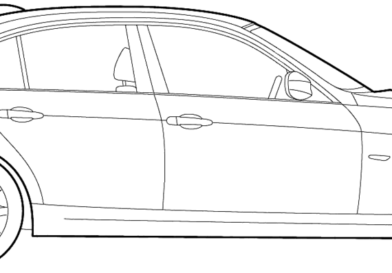 BMW 3-Series (E90) (2009) - БМВ - чертежи, габариты, рисунки автомобиля