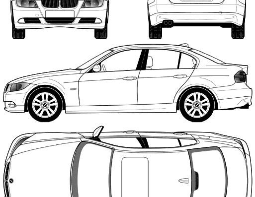 BMW 3-Series Sedan (E90) (2005) - BMW - drawings, dimensions, pictures of the car