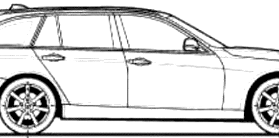 BMW 3-Series Touring (2013) - БМВ - чертежи, габариты, рисунки автомобиля