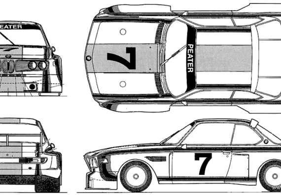 BMW 3-Series Touring Car - БМВ - чертежи, габариты, рисунки автомобиля