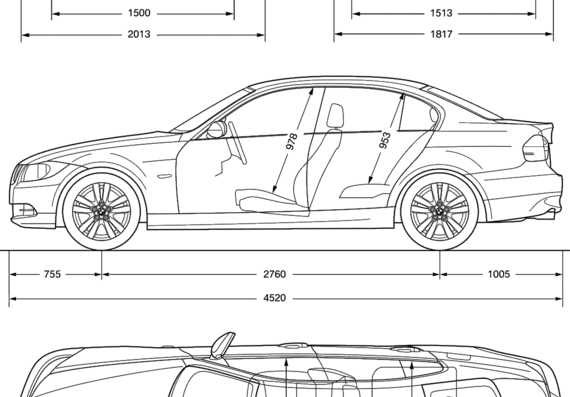 BMW 3-series (E90) (2005) - BMW - drawings, dimensions, pictures of the car