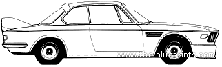 BMW 3.0CSL (1974) - БМВ - чертежи, габариты, рисунки автомобиля