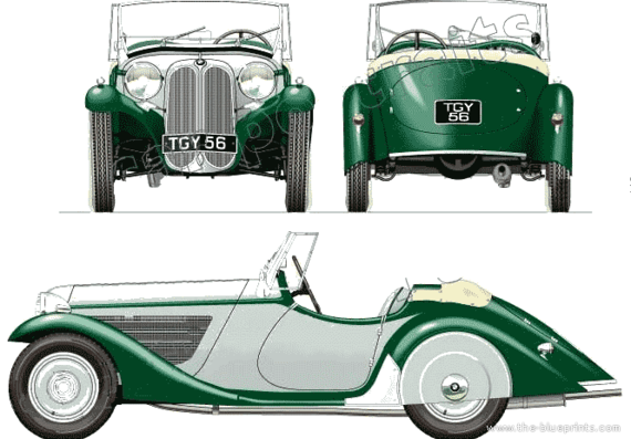 BMW 315 (1934) - БМВ - чертежи, габариты, рисунки автомобиля