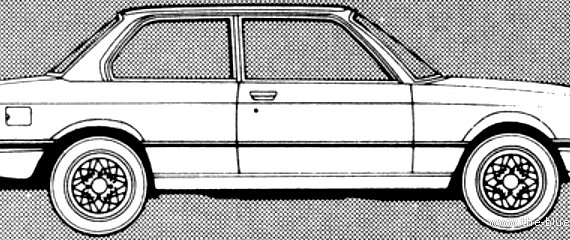 BMW 323i (1981) - БМВ - чертежи, габариты, рисунки автомобиля