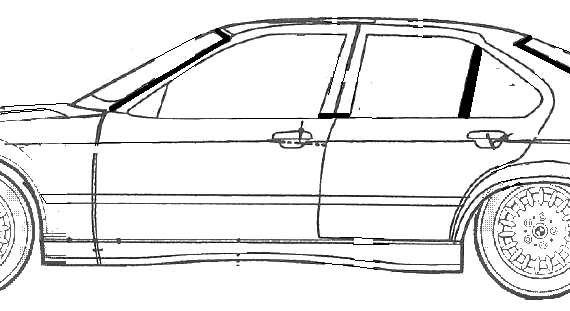 BMW 325 Sedan (E36) - БМВ - чертежи, габариты, рисунки автомобиля