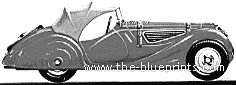 BMW 328 - БМВ - чертежи, габариты, рисунки автомобиля