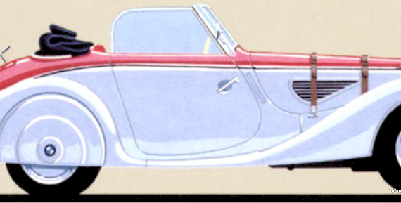 BMW 328 (1937) - БМВ - чертежи, габариты, рисунки автомобиля
