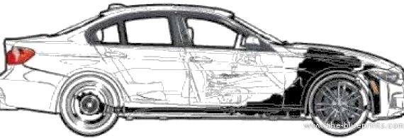 BMW 335i (2013) - БМВ - чертежи, габариты, рисунки автомобиля