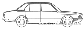 BMW 5-Series 520 (E12) - БМВ - чертежи, габариты, рисунки автомобиля