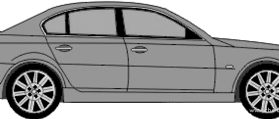 BMW 5-Series 520i (E60) - БМВ - чертежи, габариты, рисунки автомобиля