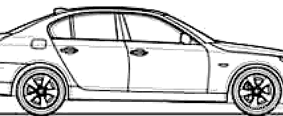 BMW 5-Series 530i (E60) (2004) - БМВ - чертежи, габариты, рисунки автомобиля