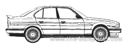 BMW 5-Series 535i (E34) - БМВ - чертежи, габариты, рисунки автомобиля