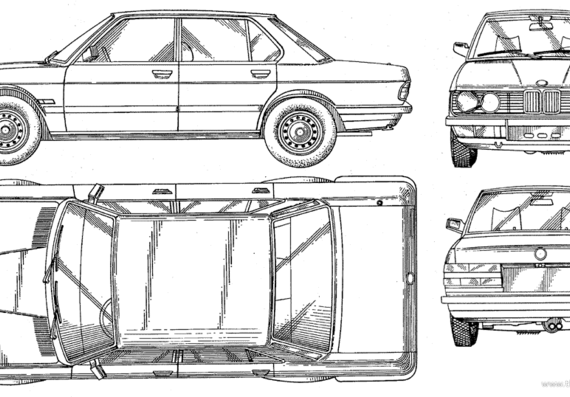 BMW 5-Series (E23) - БМВ - чертежи, габариты, рисунки автомобиля