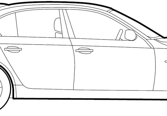 BMW 5-Series (E61) (2009) - БМВ - чертежи, габариты, рисунки автомобиля