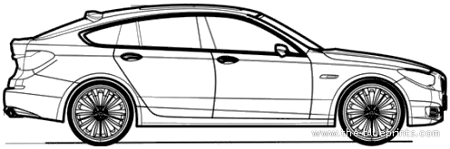 BMW 5-Series Gran Turismo (2011) - БМВ - чертежи, габариты, рисунки автомобиля