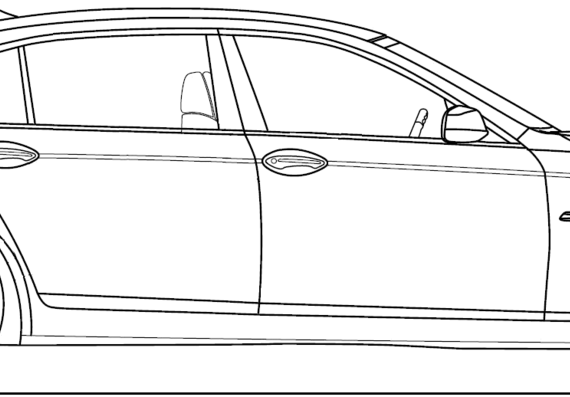 BMW 5-Series Li (2012) - БМВ - чертежи, габариты, рисунки автомобиля