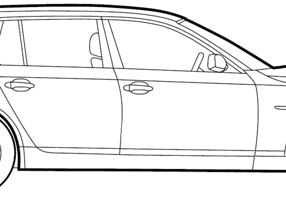 BMW 5-Series Touring (E61) (2009) - БМВ - чертежи, габариты, рисунки автомобиля