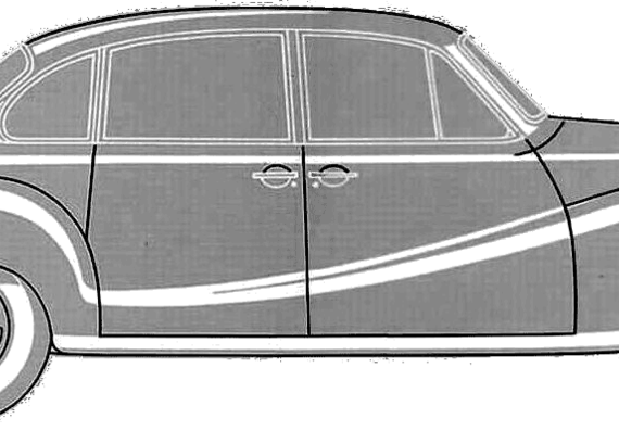 BMW 502 (1957) - БМВ - чертежи, габариты, рисунки автомобиля