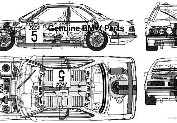 BMW 6-Series 635 CSI Gr.A Racing (E24) - БМВ - чертежи, габариты, рисунки автомобиля