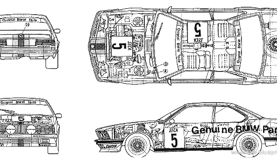 BMW 6-Series 635 Csi E.T.C Schnitzer (E21) - БМВ - чертежи, габариты, рисунки автомобиля