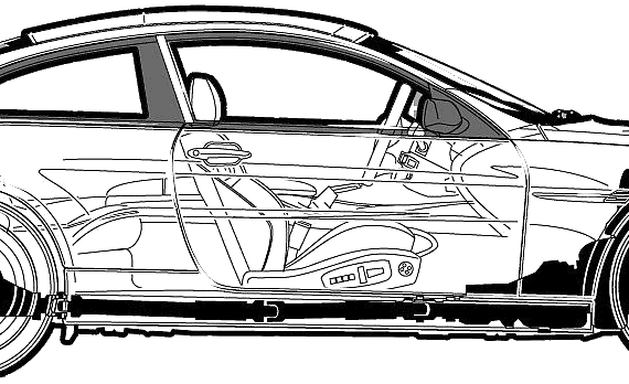 BMW 6-Series 645i (E63) (2004) - БМВ - чертежи, габариты, рисунки автомобиля