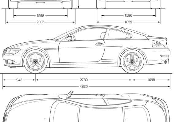 BMW 6-series Coupe (E63) (2008) - BMW - drawings, dimensions, pictures of the car