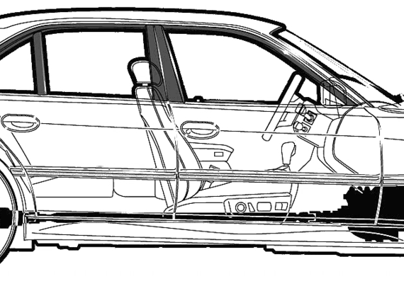 BMW 7-Series 740i (E38) (2001) - БМВ - чертежи, габариты, рисунки автомобиля