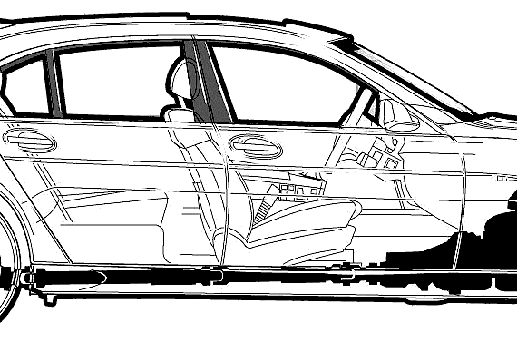 BMW 7-Series 745iL (E65) (2005) - БМВ - чертежи, габариты, рисунки автомобиля