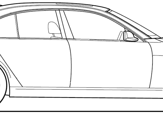 BMW 7-Series (E65) (2007) - БМВ - чертежи, габариты, рисунки автомобиля