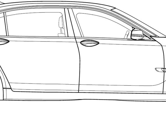 BMW 7-Series (F01) (2013) - БМВ - чертежи, габариты, рисунки автомобиля