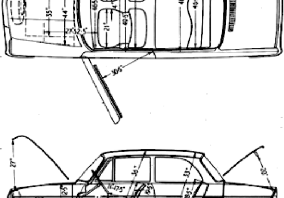 BMW 700 LS (1964) - БМВ - чертежи, габариты, рисунки автомобиля