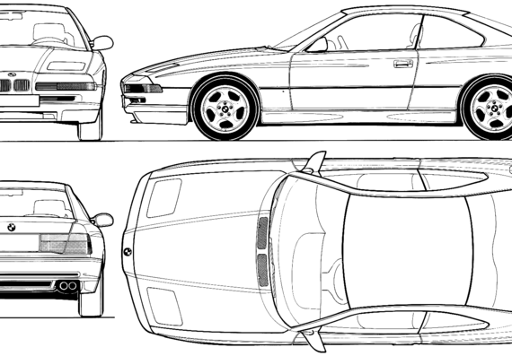 BMW 8-Series 850 (E31) (1989) - BMW - drawings, dimensions, pictures of the car