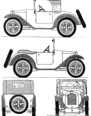 BMW Dixi 3-15 PS (1929) - БМВ - чертежи, габариты, рисунки автомобиля