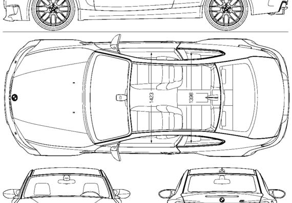 BMW M1 Coupe (E82) (2011) - БМВ - чертежи, габариты, рисунки автомобиля