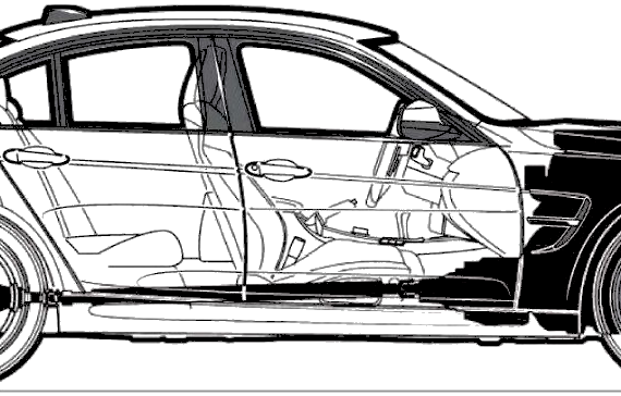 BMW M3 2015 (2015) - БМВ - чертежи, габариты, рисунки автомобиля