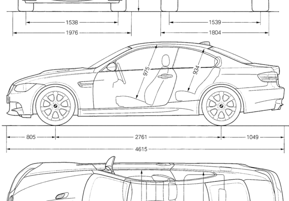 BMW M3 Coupe (E92) (2008) - BMW - drawings, dimensions, pictures of the car